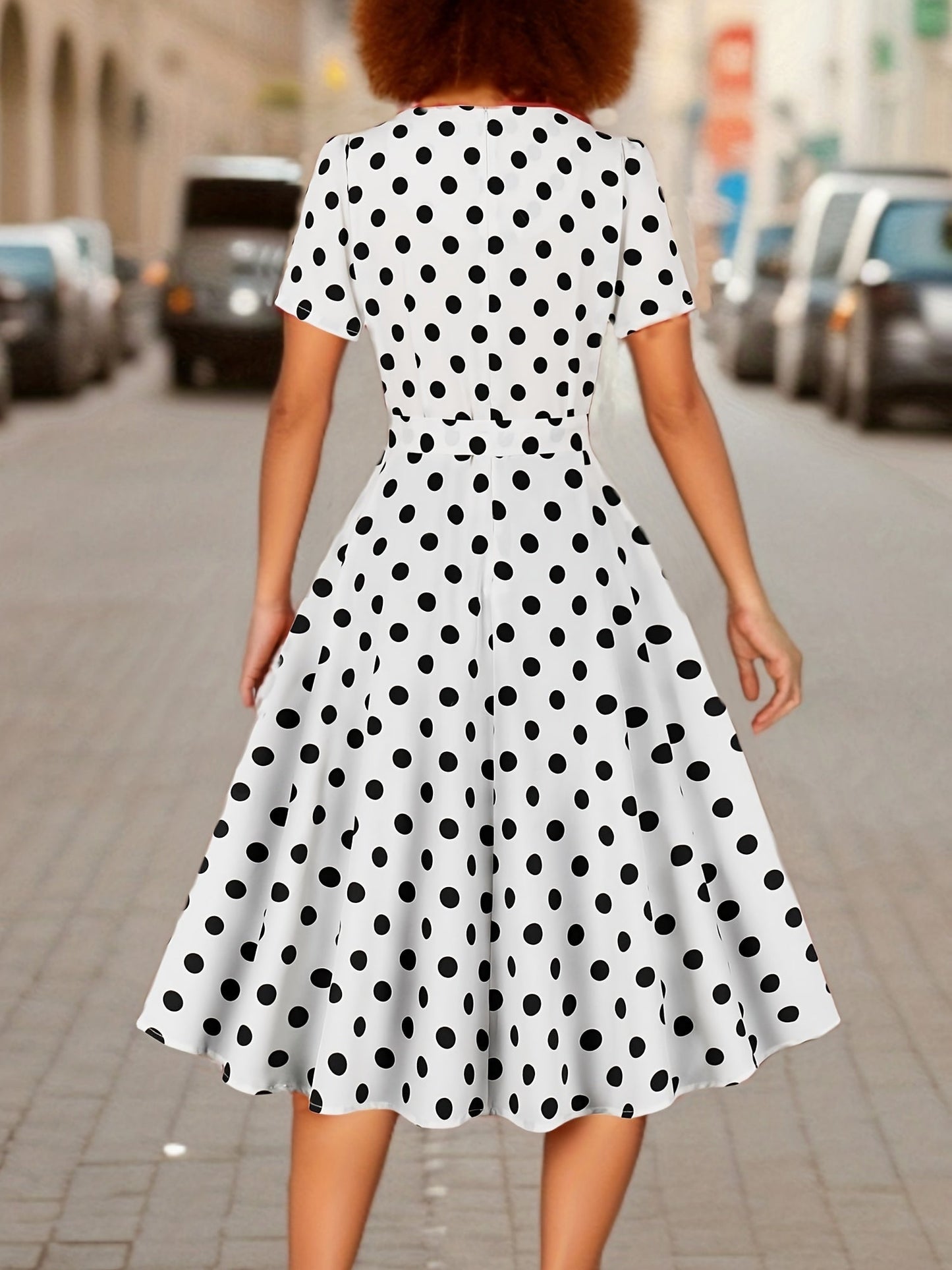 Marguerite™ | Vestido de lunares elegante cómodo atemporal