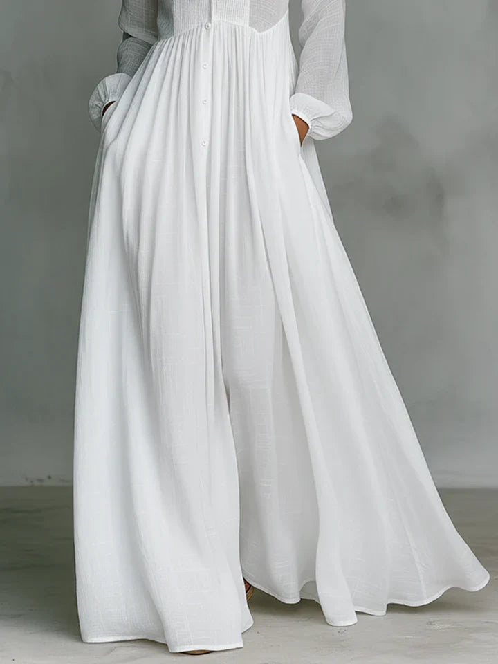 Elisa | Vestido plisado de manga larga