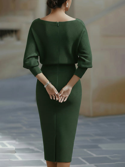 Clarisse™ — Vestido midi drapeado elegante atemporal