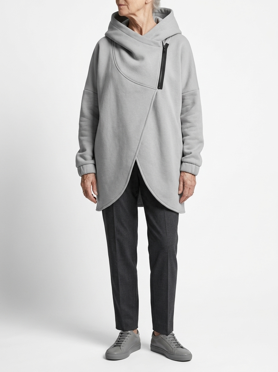 Doriane™ — Sweat zippé asymétrique douillet style urbain