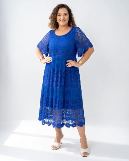 Clarisse™ — Vestido midi elegante con encaje delicado