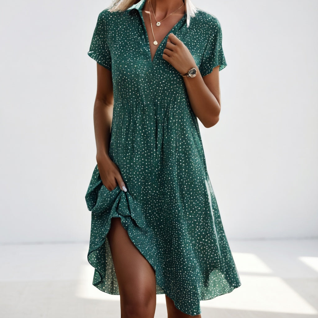 Amandine™ — Vestido fluido elegante con abertura femenina