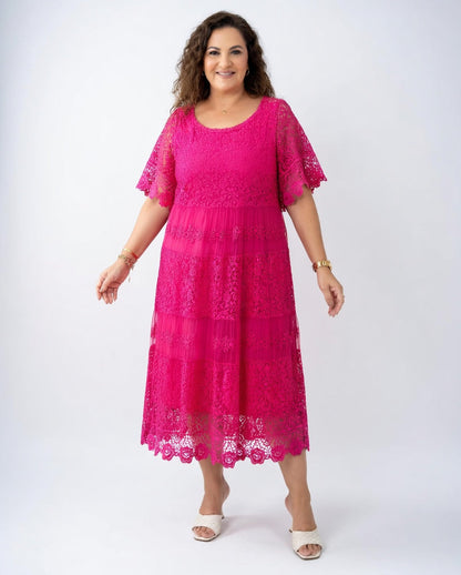 Clarisse™ — Vestido midi elegante con encaje delicado