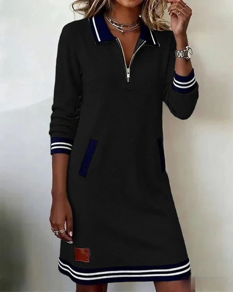 Lorena | Vestido tipo sudadera con cuello de cremallera