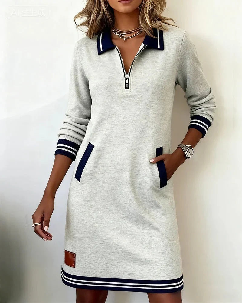 Lorena | Vestido tipo sudadera con cuello de cremallera
