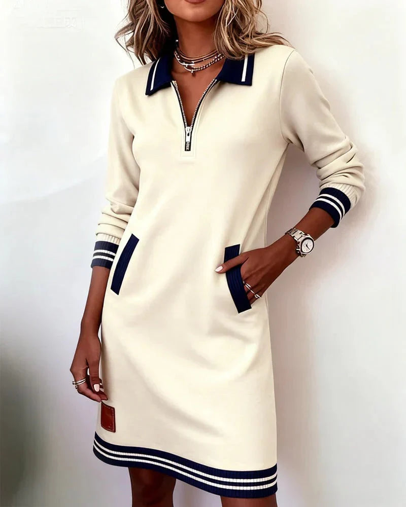 Lorena | Vestido tipo sudadera con cuello de cremallera