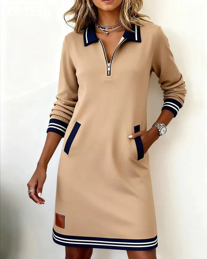 Lorena | Vestido tipo sudadera con cuello de cremallera