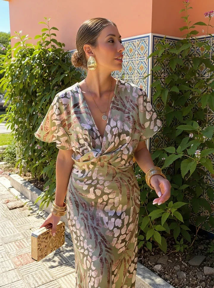 Clara™ | Vestido midi de color cobre