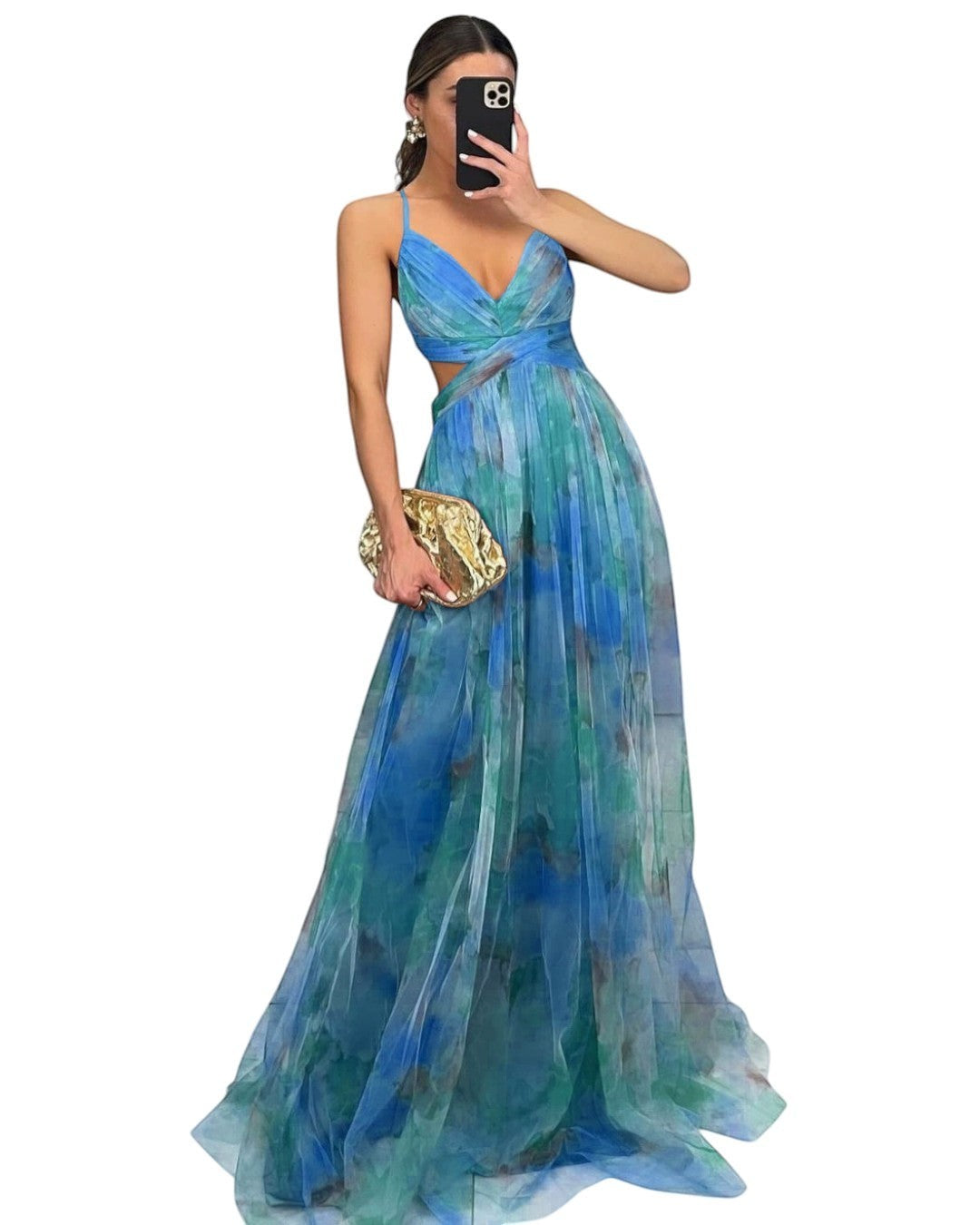 Émilienne™ — Vestido largo artístico con efecto fluido