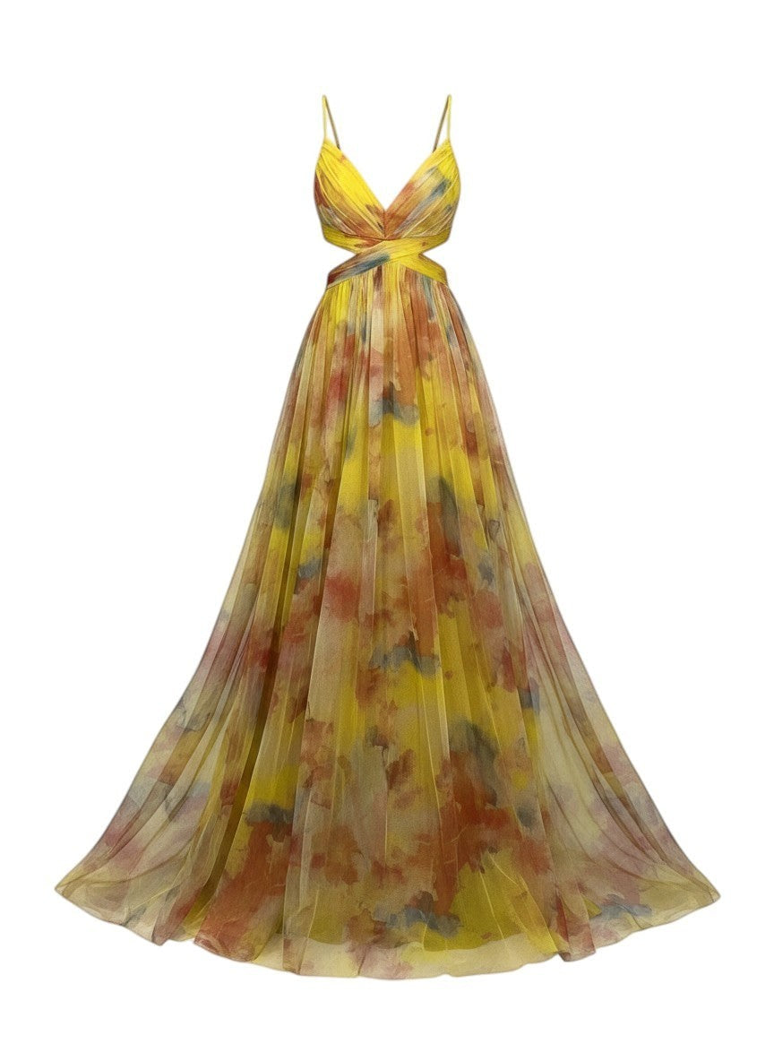 Émilienne™ — Vestido largo artístico con efecto fluido