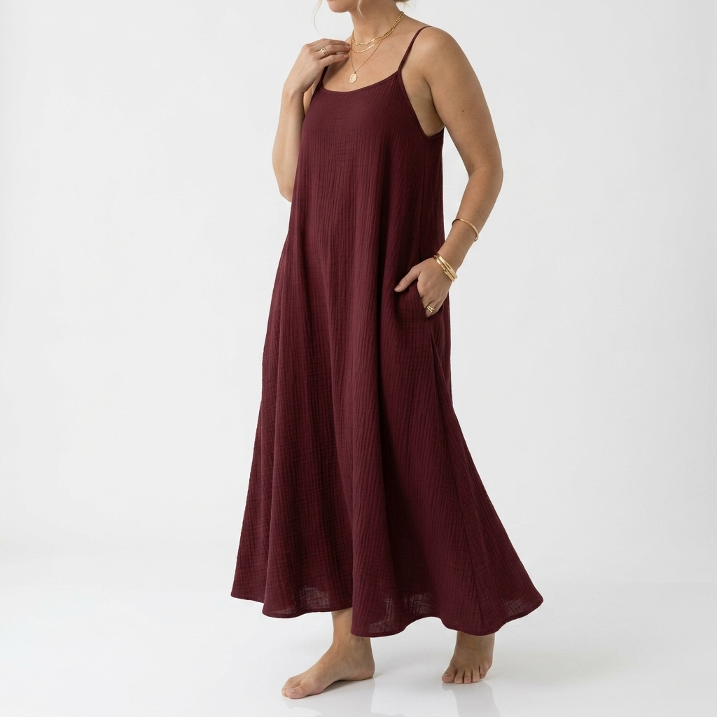 Dorsale™ — Vestido maxi espalda descubierta tirantes de cordón