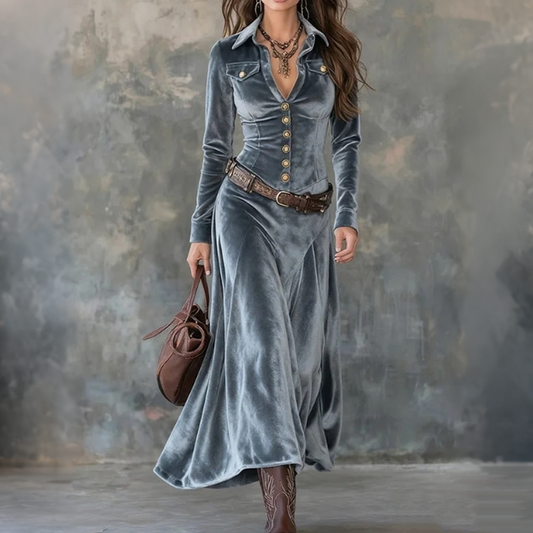 Madeleine™ — Vestido elegante de tacto terciopelo