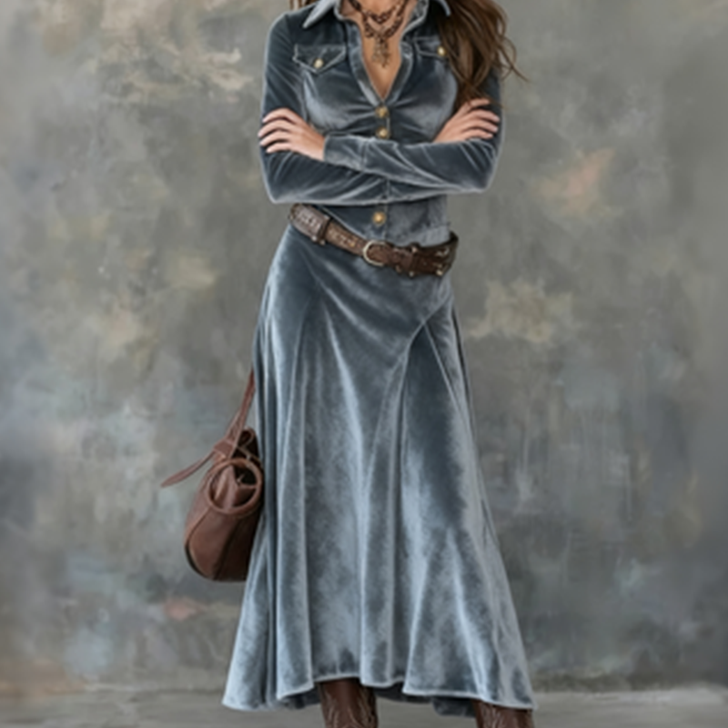 Madeleine™ — Vestido elegante de tacto terciopelo