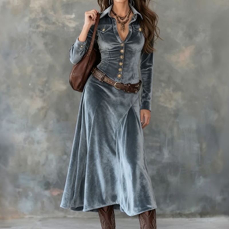 Madeleine™ — Vestido elegante de tacto terciopelo