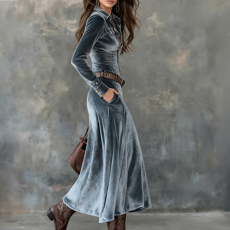 Madeleine™ — Vestido elegante de tacto terciopelo