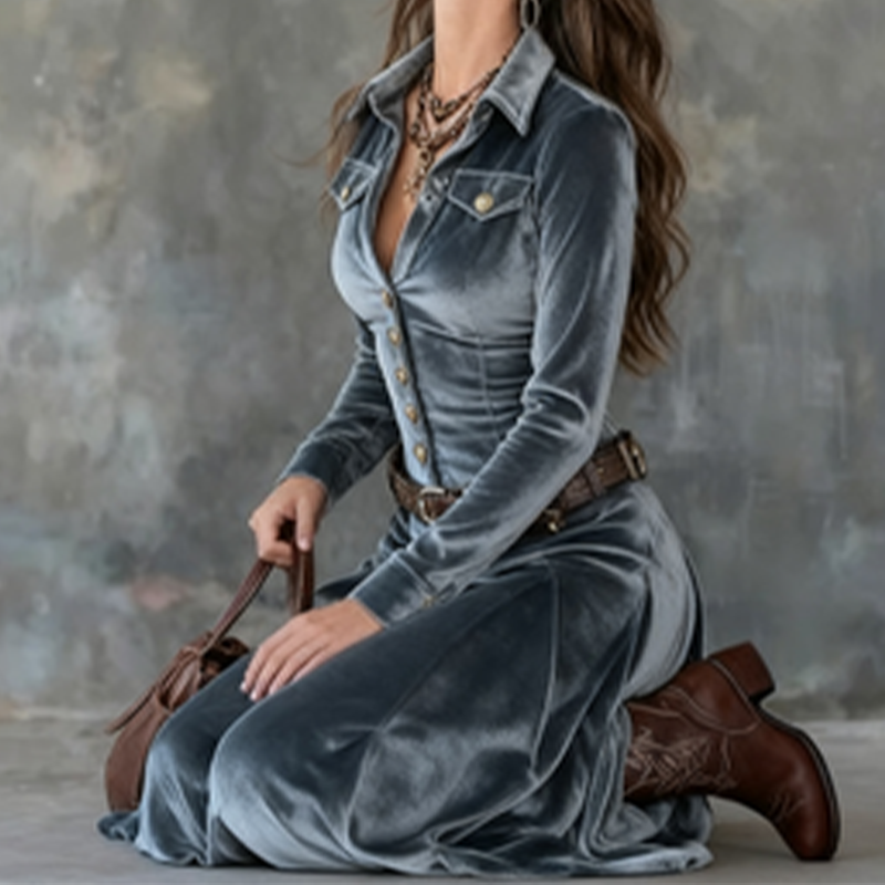 Madeleine™ — Vestido elegante de tacto terciopelo