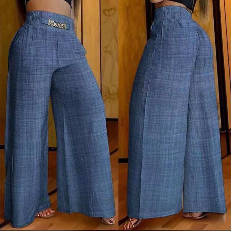 Évelyne™ — Pantalón amplio de cintura alta, efecto tonificante