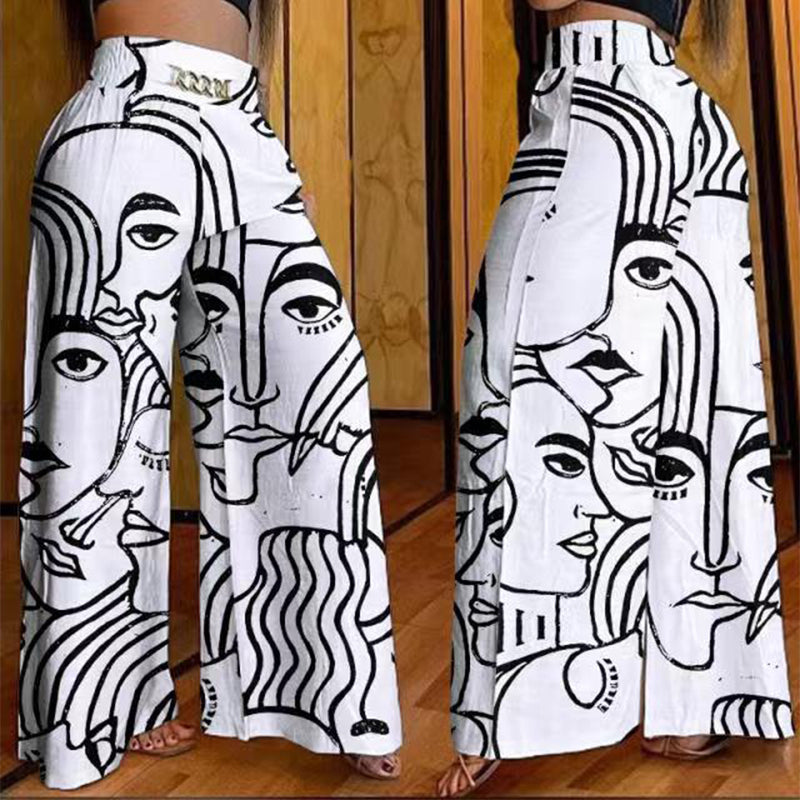 Évelyne™ — Pantalón amplio de cintura alta, efecto tonificante