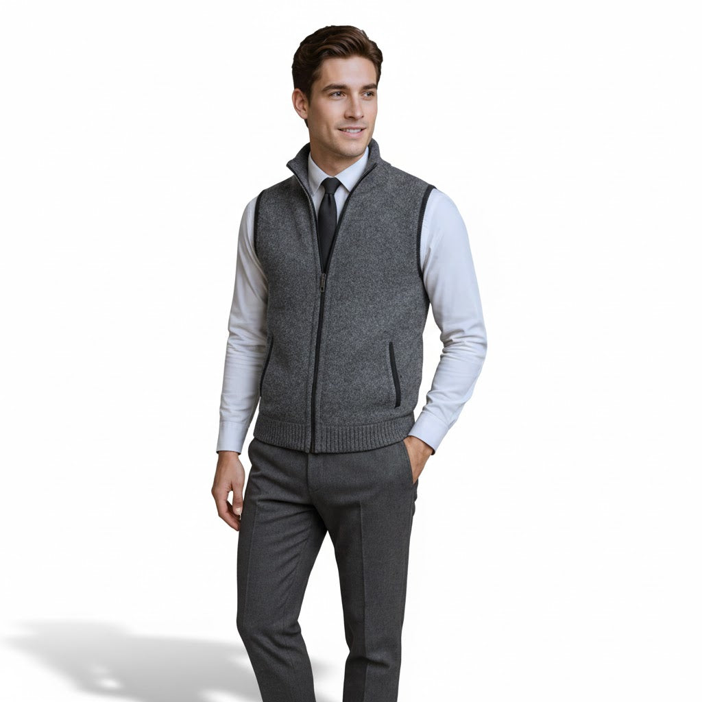 Harlain™ – El chaleco con cremallera que une elegancia y confort atemporal
