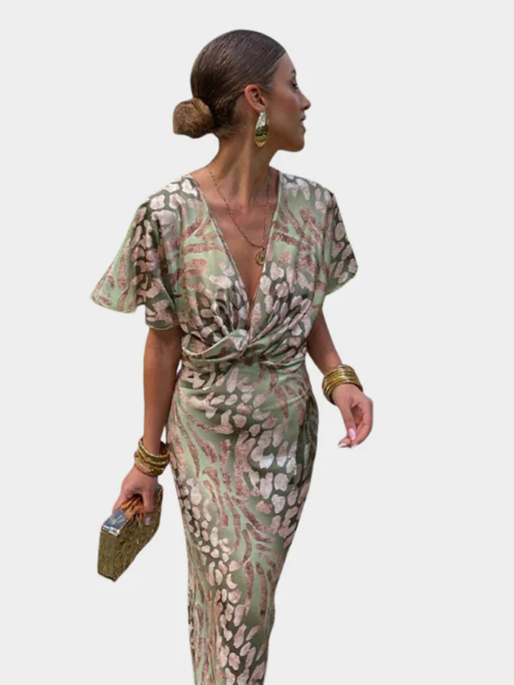 Clara™ | Vestido midi de color cobre